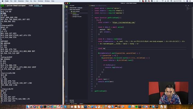 Build a Node.js Web Scraper to get Cryptocurrency Prices | Cheerio Tutorial смотреть онлайн