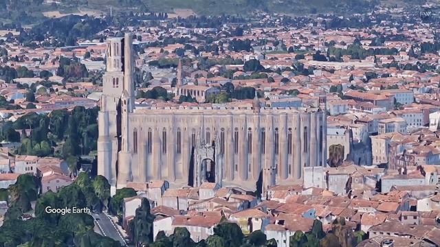 Cathédrale Sainte Cécile d'Albi Vue aérienne 360° (Google earth) смотреть онлайн