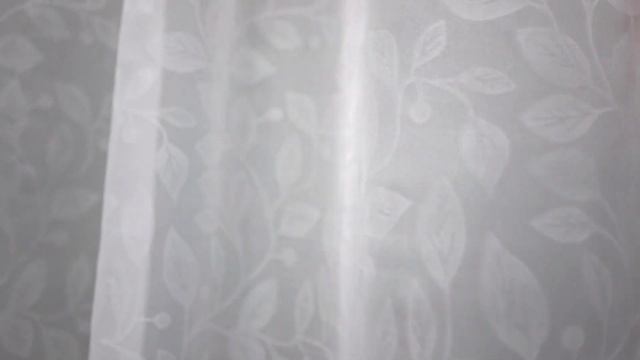 Тюль вуаль с тиснением листья, молочного цвета | Тюль для гостиной в загородный дом|текстиль WITERR