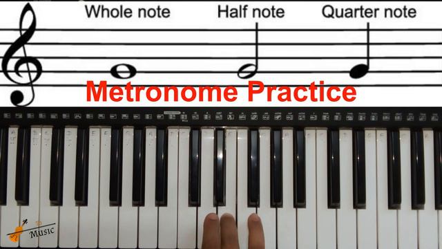 Metronome Piano Practice | How To Play Quarter, Half, Whole Notes with Metronome | Beginner Lesson смотреть онлайн