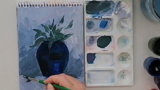 Рисуем мазками цветы в вазе Гуашь Простое рисование Рисуем с Любовью Draw with Love смотреть онлайн