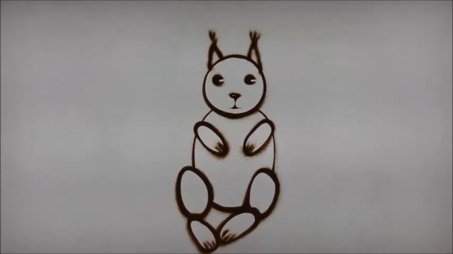 Рисуем песком с Баечни . Трансформация . Из белочки в зайчика . смотреть онлайн