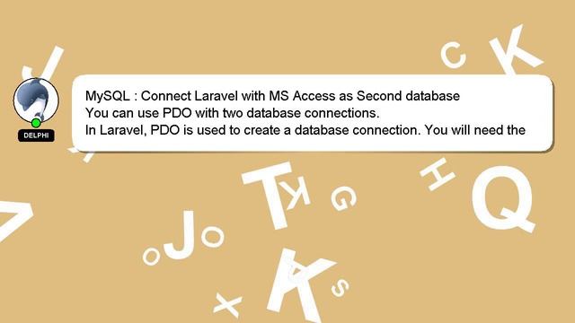 MySQL : Connect Laravel with MS Access as Second database смотреть онлайн