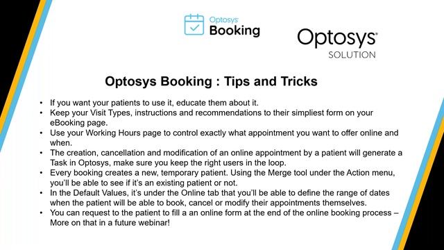 Optosys Webinar - Booking and Recall смотреть онлайн