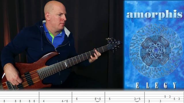 AMORPHIS: ELEGY (BASS COVER) + playalong tabs + tabs in description смотреть онлайн