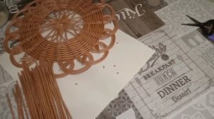 ?Салфетка или плейсмат из бумажной лозы. ч2. Server napkin from paper vines. p2. | ЭкоКорзина Турал