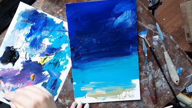 Painting sea/Рисуем море смотреть онлайн