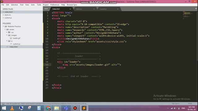 Responsive Landing page | Step 1 - Loader | HTML CSS JS | Website Loader | DesignWithRehana смотреть онлайн