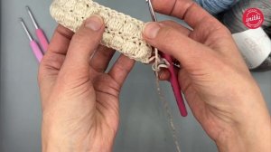 КОСМЕТИЧКА КРЮЧКОМ - вяжем узор-шишечки для трендовой косметички