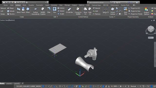 creacion de superficie EN AUTOCAD 2016 con diferentes herramientas parte 1 смотреть онлайн