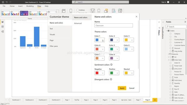 How to Change Power BI Dashboard Theme and Customize Theme смотреть онлайн