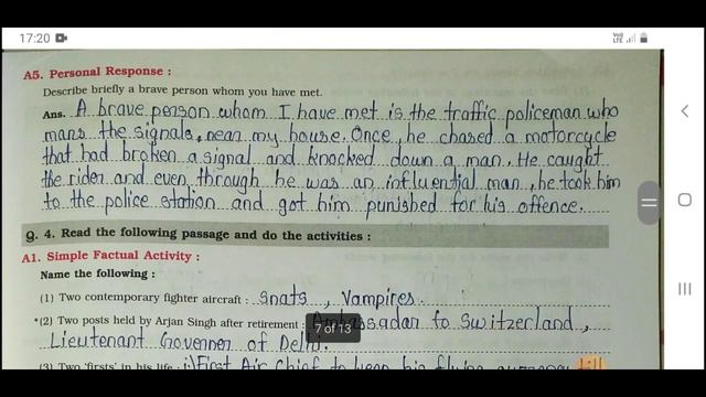 Class 10th || English Chap.1.3.On Wings of Courage || Question & Answers || Navneet Workbook. смотреть онлайн