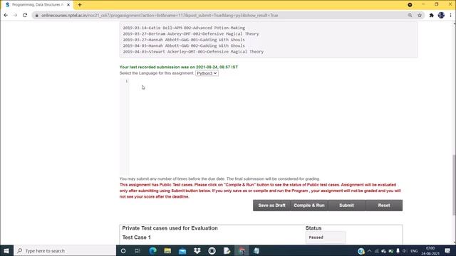 NPTEL: Programming ,Data Structures and Algorithm Using Python week 5 programming Ans with code lin смотреть онлайн