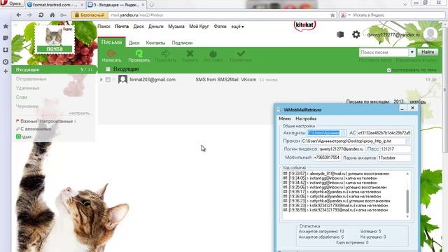 Программа для автоматической размороки аккаунтов Вконтакте VkMobMailRetriever смотреть онлайн
