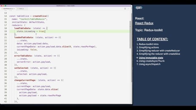 Immutable state management - Redux Toolkit (5 video) смотреть онлайн