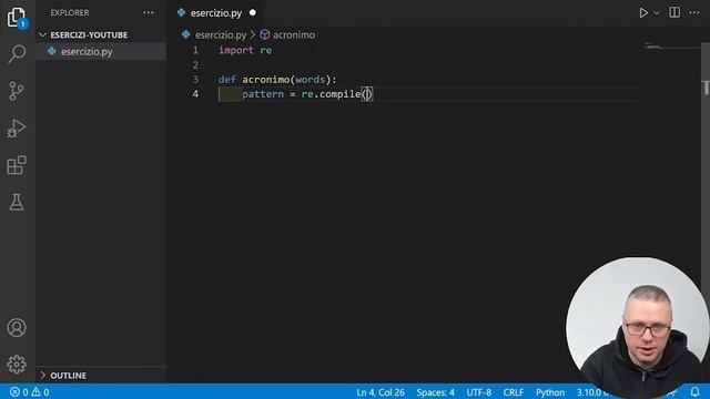 Esercizio Python Spiegato, Acronimo con RegEx смотреть онлайн