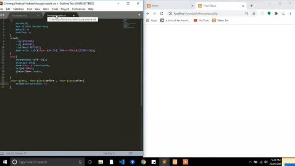 Animated css hour glass with html and css only , Animation css sand glass
