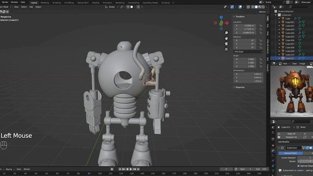 [#09] Моделируем робота голиафа в Blender Часть 9 смотреть онлайн