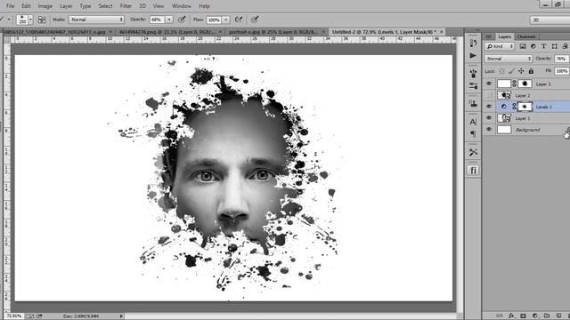 Photoshop | Amazing Photo Effects Paint Splash on face Tutorial смотреть онлайн