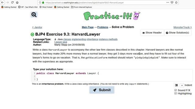 Building Java Programs Chapter 9 Exercise 9.3 HarvardLawyer смотреть онлайн