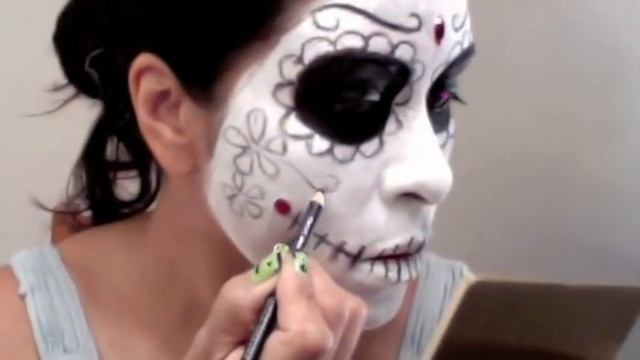 Dia de los muertos makeup hair tutorial смотреть онлайн