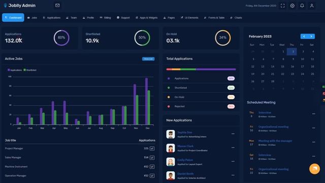 Joblly Dark Bootstrap Admin Templates With Bootstrap UI Kit смотреть онлайн