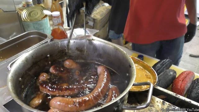 Street Food From Poland. Huge Kielbasa. Best Sausages In Sopot, Near Gdansk, Poland