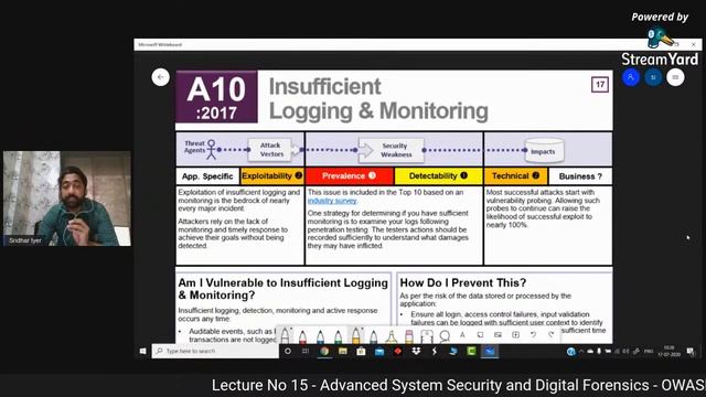 Lecture 15 | OWASP Top 10 | Web Security Considerations | Part 2| Web Cookies | ASSDF | Sridhar Iye смотреть онлайн