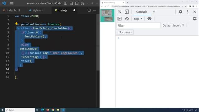 Promise (1), JavaScript Advanced Tutorial deutsch Teil 36 смотреть онлайн