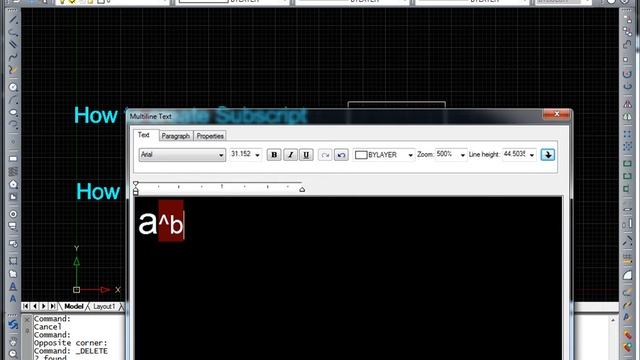 ActCAD how to create superscript and subscript смотреть онлайн