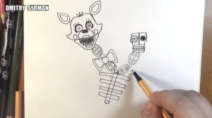 How to draw Mangle, FNaF, Как нарисовать Мангл, ФНаФ