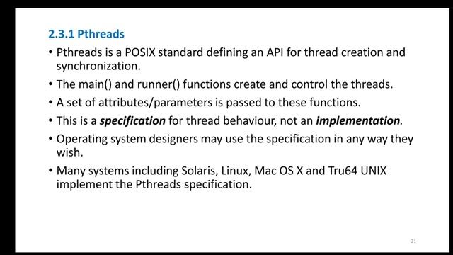 OS 2.3 Thread Libraries смотреть онлайн