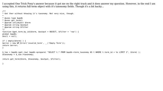 Wordpress: get term by id without taxonomy (3 Solutions!!) смотреть онлайн