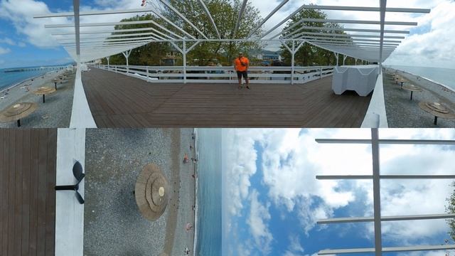 Сочи пляж в Лазаревской 4 мая VR 360 смотреть онлайн