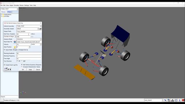 🚗 LET'S PERFORM FULL VEHICLE ANALYSIS IN ADAMS CAR | [STEERING GEOMETRY DYNAMICS ANALYSIS] (PART-1)