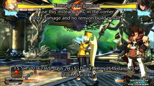 Guilty Gear Xrd Rev2 Millia combos for beginners смотреть онлайн