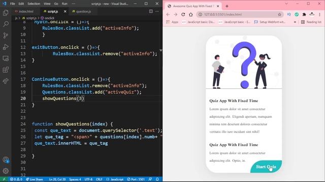 Create a Quiz App with Timer Using HTML CSS & JavaScript || Bangla Quiz App Development Part 2 смотреть онлайн