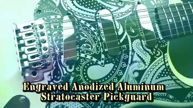 Fender Stratocaster Pickguard SSS 11Hole Engraved Aluminum Unique Black-Silver Paisley Scratch Plat смотреть онлайн