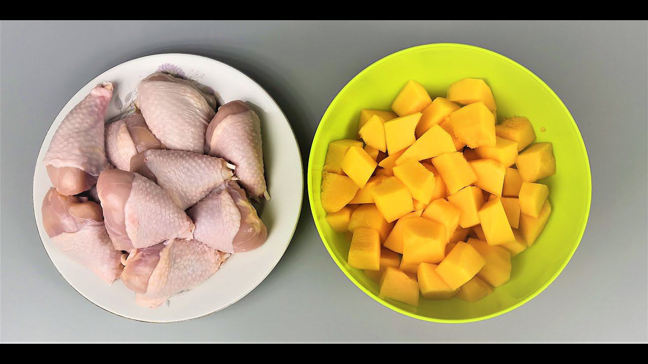 Показываю, как я готовлю курицу с тыквой для своих гостей продукты все обычные, а блюдо получается н