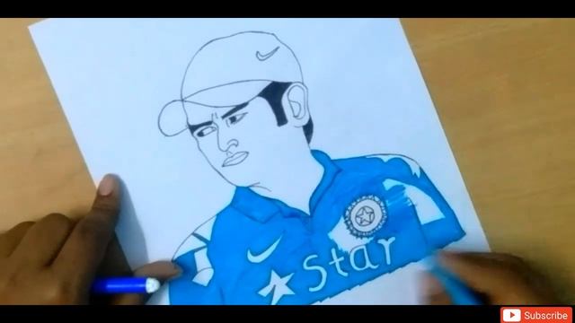 M. S. Dhoni Artistic Drawing. DHONI Sketch Drawing. S. SANJAY ARTIFICIAL DRAWING WORKS. смотреть онлайн