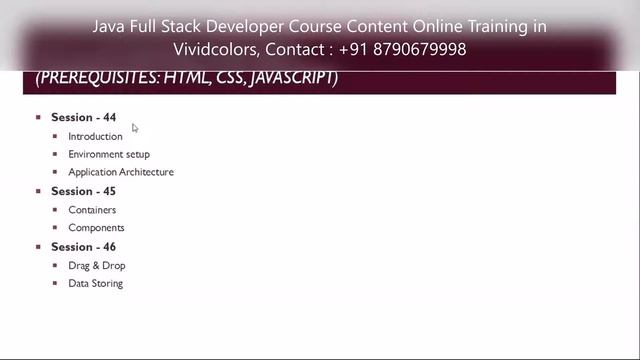 Java Full Stack Developer Course Content Online Training смотреть онлайн