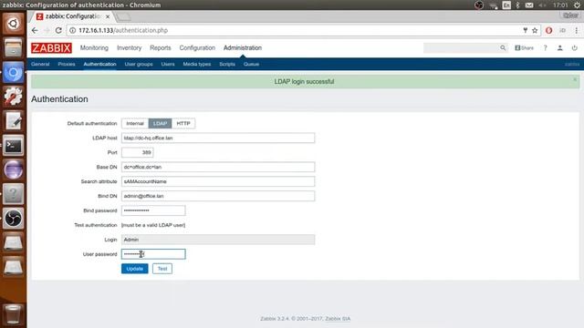 Zabbix LDAP Authentication with Microsoft Active Directory 2012 R2 смотреть онлайн