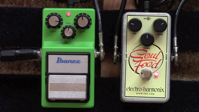 EHX Soul Food Into A Tube Screamer Using The TS9 As A Boost Pedal смотреть онлайн