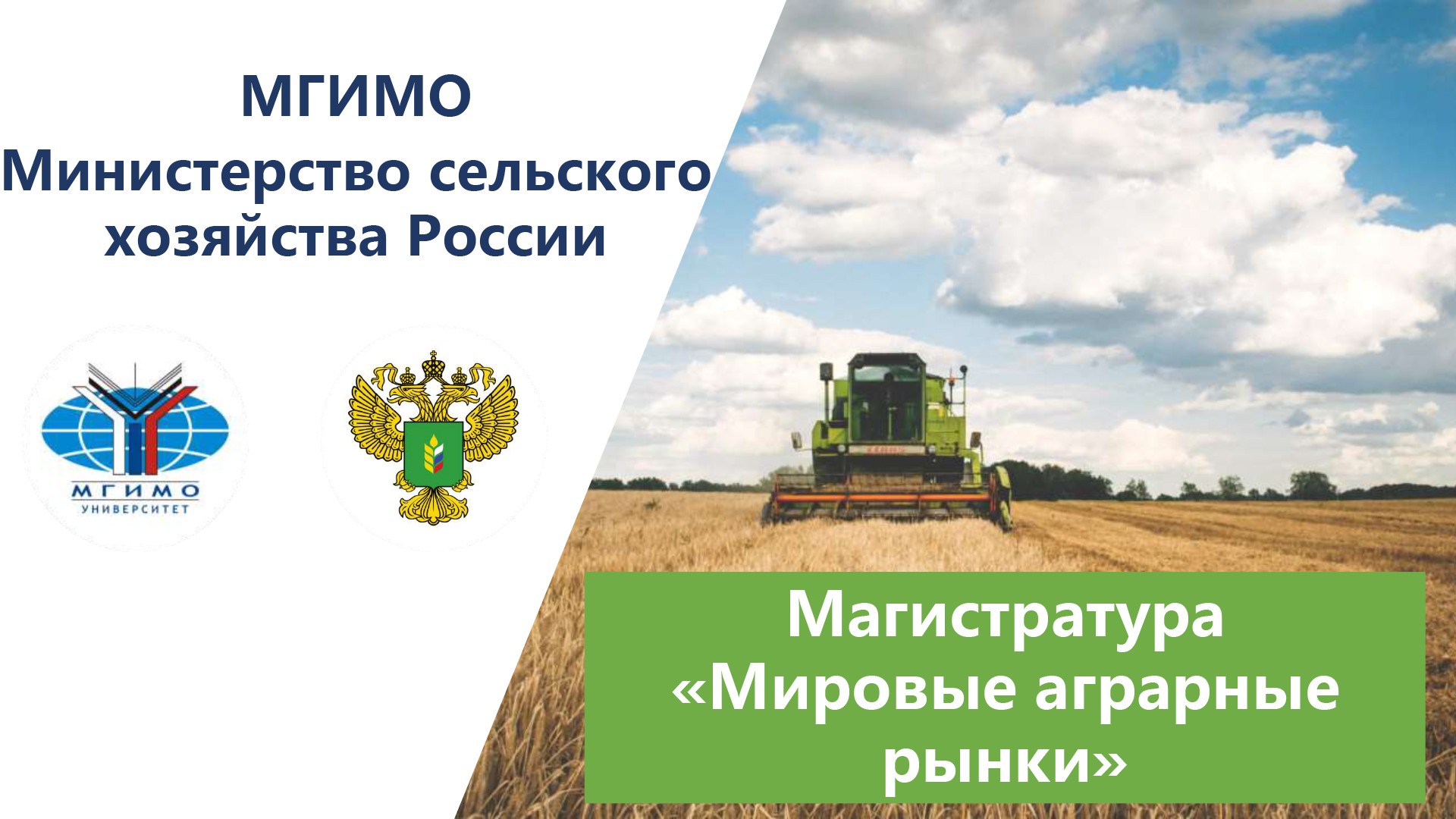 Магистратура «Мировые аграрные рынки» (2022) смотреть онлайн