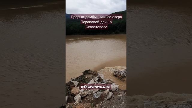 Прорыв дамбы в Севастополе: нижнее озеро Тороповой дачи, Крым. #Shorts смотреть онлайн