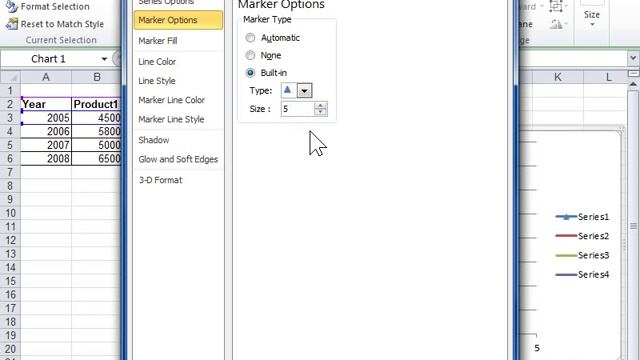 Excel 2010 Change the Size, Color, or Shape of Line, XY (Scatter), or Radar Chart Markers смотреть онлайн