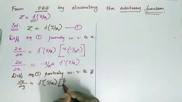 Partial Differential Equations Eliminate Arbitrary Functions Z=f(y/x) смотреть онлайн