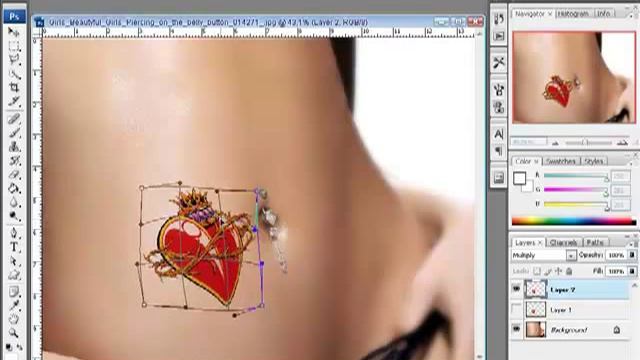 Photoshop tutorial | Видео урок по Фотошоп - Татуировка на теле смотреть онлайн