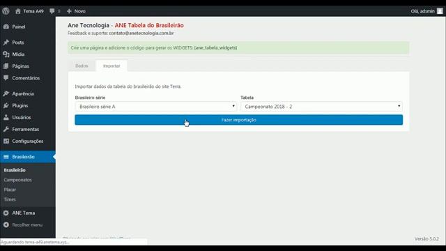Plugin wordpress tabela do brasileirão com widget - Ane Tecnologia смотреть онлайн
