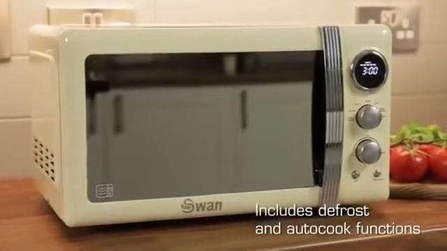Swan SM22030BN Retro Digital Microwave, 800 W, Black смотреть онлайн